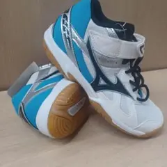 Mizuno 22.5cm ミドルカット 青/白