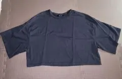 CHIP CLIP Tシャツ　ネイビー ショート丈