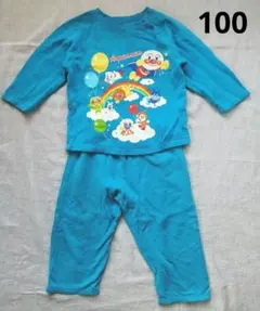 【100サイズ】アンパンマン　あったかパジャマ上下セット 幼児　ユニセックス
