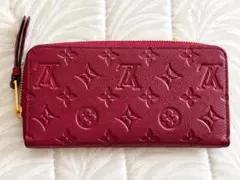 ルイヴィトン モノグラム アンプラント 長財布 ラウンドファスナー レッド系