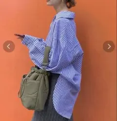Ungrid ストライプルーズシャツ ブルー