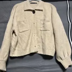 Heather ベージュ ニットカーディガン