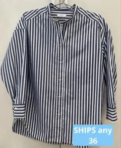 SHIPS any:〈洗濯機可能〉REPREVE バンド カラー シャツ