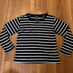 キッズ 長袖 トップス ボーダー シャツ 110cm