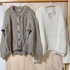 GU まとめ売り ケーブル編み ニットカーディガン セーター M ジーユー