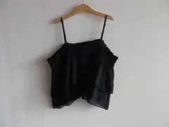 黒 フリル付きキャミソール LLサイズ