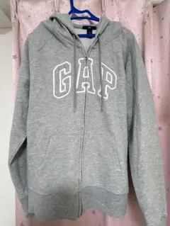 GAP グレー フード付き フルジップパーカー