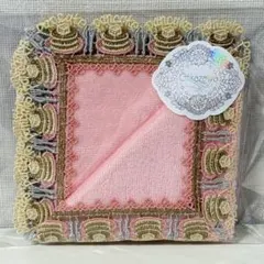 【近沢レース】シーズンタオルハンカチ　パンケーキ　ピーチ