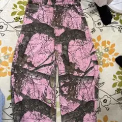 9090 NINETY ワークパンツ ピンク カモフラージュ - メルカリ