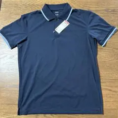 ネイビー ポロシャツ Mサイズ 襟ライン付き