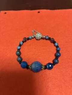 天然石ビーズブレスレット 青