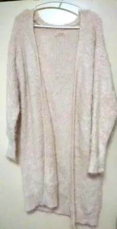 ★「61」即購入OK！NICE CLAUP 薄いピンクニットカーディガン 長袖★