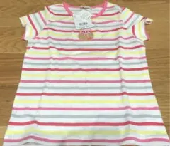 ミキハウス　Tシャツ　ボーダー　ピンク系　うさぎ　タグ付き　半袖
