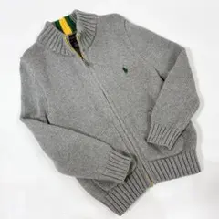ラルフローレン 3/3T ジップ ニット カーディガン アウター 100 グレー