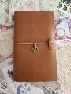 新品　日記　ノート　手帳　コラージュ　トラベラー旅行　メモ　Mライトブラウン