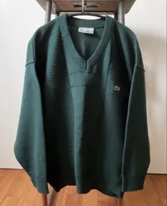 CHEMISE LACOSTEコットンニットVネック　フランス製のサムネイル