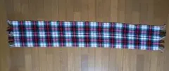 無印良品ウール100% チェック柄マフラー　30×180ｃｍ　赤