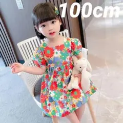 新品 女の子 ワンピース 100 花柄 夏 キッズ 子供服