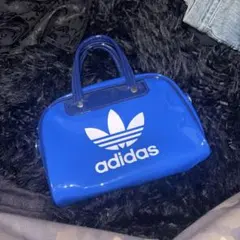 adidas 青 ハンドバッグ 取り外し可能ストラップ