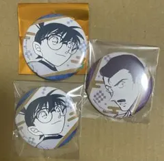 コナン・毛利小五郎　缶バッジ 3個セット