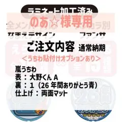のあ☆様専用 嵐　大野智　両面うちわ（フル仕上げ）
