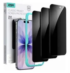 ESR iPhone 17 ガラスフィルム 覗き見防止3枚 強化ガラス