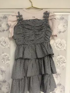 evelyn リボンキャミギャザーワンピース＆ハート透かしビジューTP