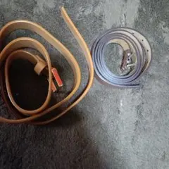 合皮　細ベルト　ブラウン