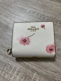 COACH 花柄 二つ折り財布 ホワイト