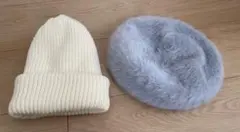 ニット帽 ベレー帽 2点セット