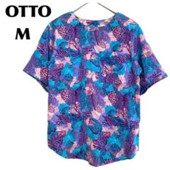 オットー/OTTO【M】シャツ/ブラウス 半袖 総柄 胸ポケット 夏服 水色のサムネイル
