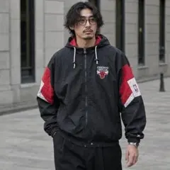 【m377】90s STARTER NBA ブルズ ナイロンジャケット チーム物