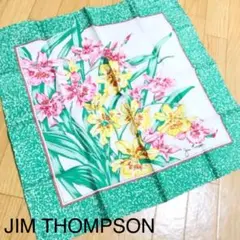 新品 ジム・トンプソン/JIM THOMPSON花絵柄デザインシルクハンカチーフ