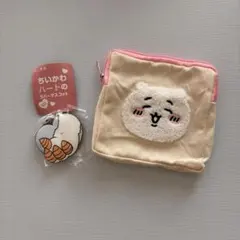 ちいかわもこもこポーチとラバーマスコットキーホルダーセット売りのサムネイル