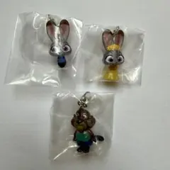 【匿名・24時間以内発送】ズートピア2　めじるしアクセサリー　3種セット　ガチャ