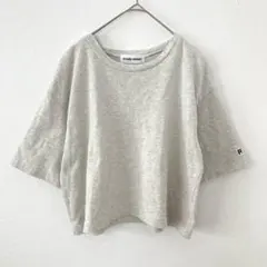 fredy emue ワッペンクロップド丈 Tシャツ　グレー　綿100%のサムネイル