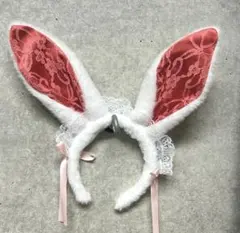 【新品】針金入り★耳折り可 バニー耳カチューシャ うさ耳 リボン