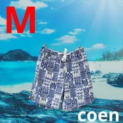総柄ショートパンツ　ハーフパンツ　スイムパンツ　水着　ブルー　M　coenのサムネイル