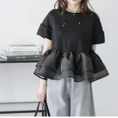 新品未使用　ラジエム　シアーフリル ティアード ペプラム ドッキングトップス