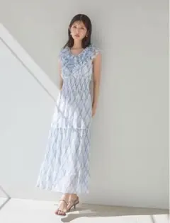 SNIDELスナイデル プリントプリーツワンピース