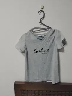 Salut ロゴ Vネック 半袖 Tシャツ グレーのサムネイル