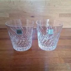 HOYAクリスタル　ロックグラス、2個セット(ペア)　ウィスキー　バーボン