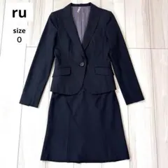 ｒｕ　ビジネススーツ　スカート　セットアップ　ストライプ　ネイビー