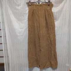 ブラウン コーデュロイ ワイドパンツ