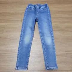 GU ライトブルー スキニーストレッチジーンズ 裏起毛 　120