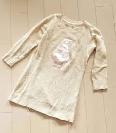 GAPキッズ☆長袖　ニット　オフホワイト　ワンピース　チュニック　110