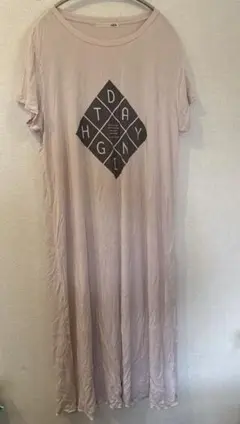 gelato pique ピンク ロゴ入りロングドレス