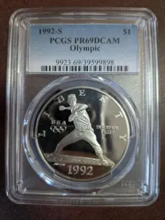 1984P アメリカ ロサンゼルスオリンピック記念銀貨 PCGS MS69 - メルカリ