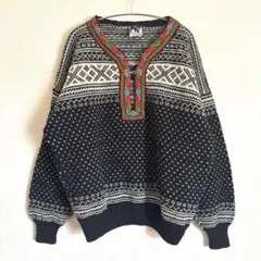 DALE of Norway　バーズアイニットセーター　90s　メタルフック　L