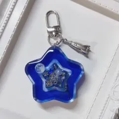 星型シェイカーキーホルダー(ブルー×電柱)